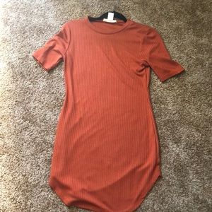 Brick orange t-shirt dress